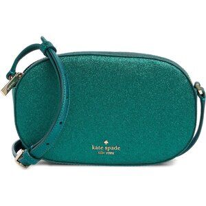 Kate Spade Glimmer Oval Camera Bag Green Glitter Festival Teal Purse NWT HOST PK